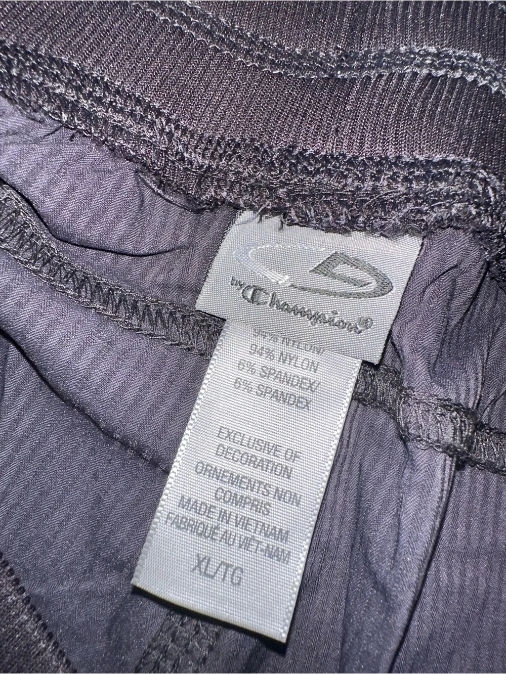 CHAMPION XL~CHARCOAL BLACK PINSTRIPED DANCE STUDIO SIDE POCKETS PANTS TIE WAIST